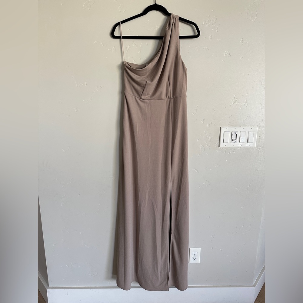 Birdy Grey Kira one shoulder crepe maxi dress medium